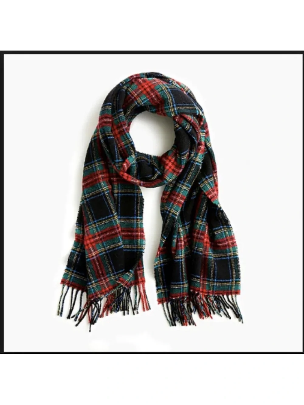 JCrew wool tartan scarf Plaid Made it Italy Italian